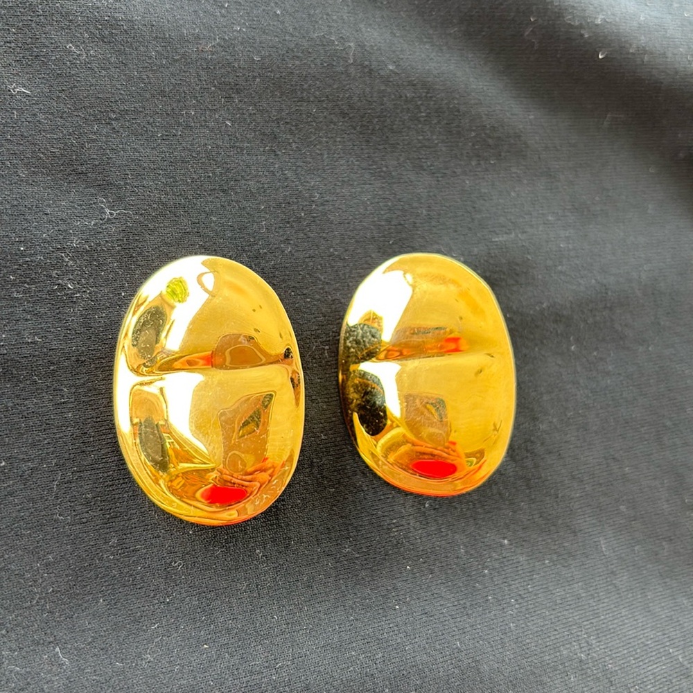Vintage Carlton Ridge for Sutton Hoo 1998 mirror finish 24K finish gold earrings